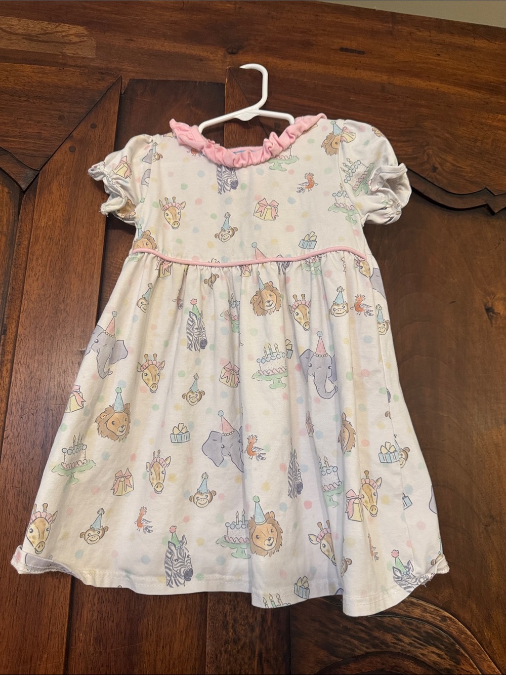 Trotter street kids Girls' Pastel Animal Print Party Dress - Pink Accent